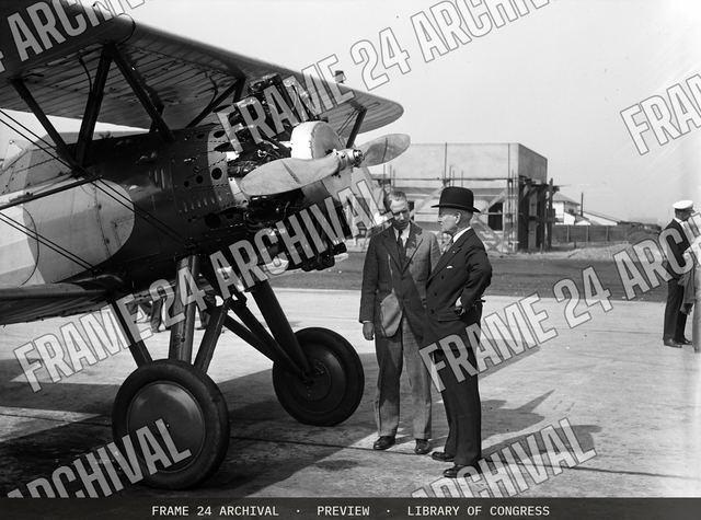 Airplane, vintage black and white photograph