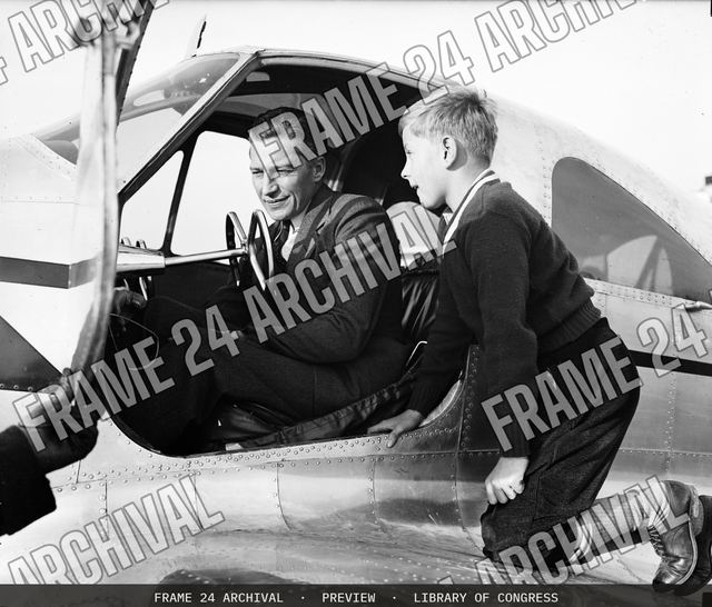 Airplane, vintage black and white photograph