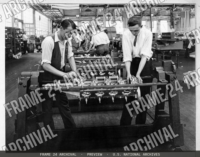 Airplanes - Engines - Airplane engines, vintage black and white photograph