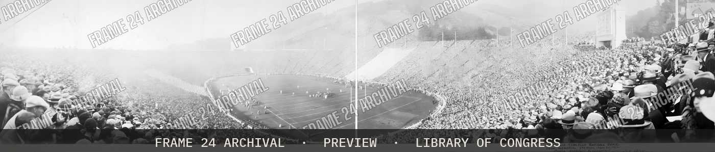 California - Stanford football game, Calif. Memorial Stadium, Nov. 20 (1926), restored vintage black and white photograph