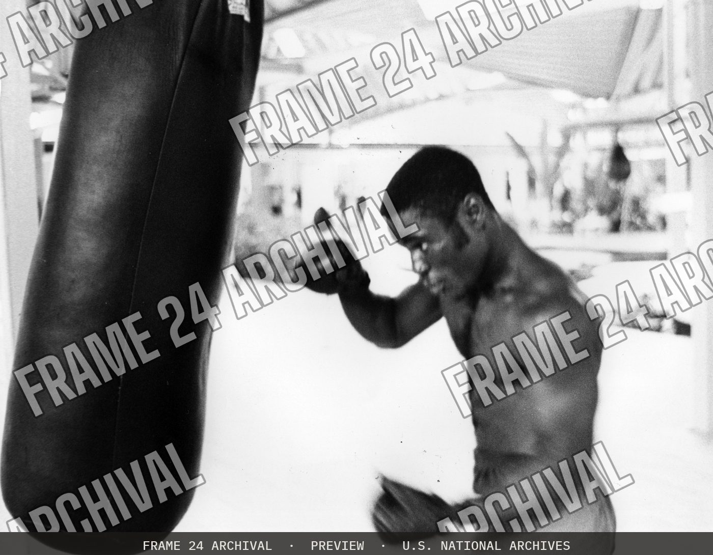 Cameroon - Boxing Team, restored vintage black and white photograph