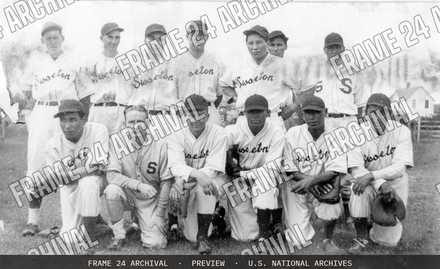 CCC-ID Baseball Team, restored vintage black and white photograph