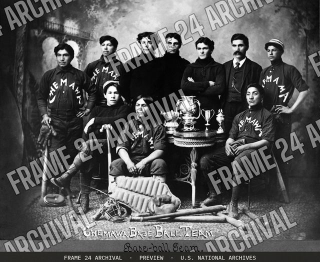 Chemawa Baseball Team, vintage black and white photograph