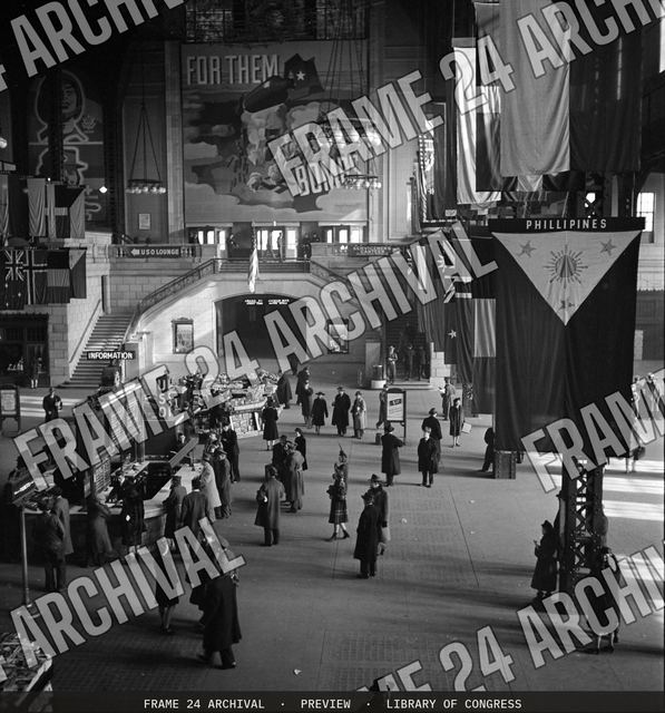 Chicago, Illinois. Union Station train concourse, vintage black and white photograph