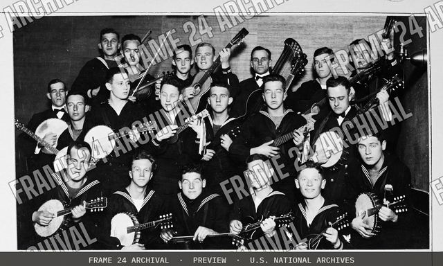 Colleges and Universities - Harvard University - Radio School Jazz Band, vintage black and white photograph