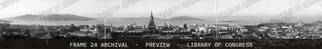 Exposition grounds, three months before opening day, vintage black and white photograph