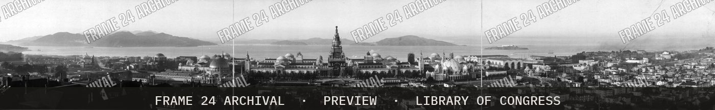 Exposition grounds, three months before opening day (1914), restored vintage black and white photograph
