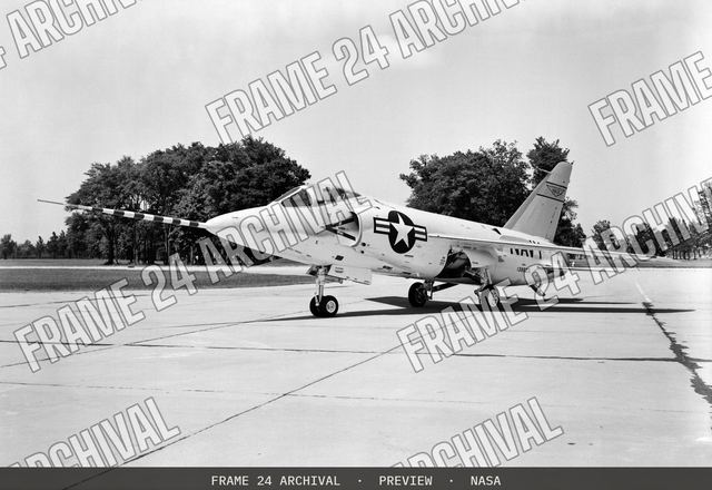 F11F Airplane, vintage black and white photograph