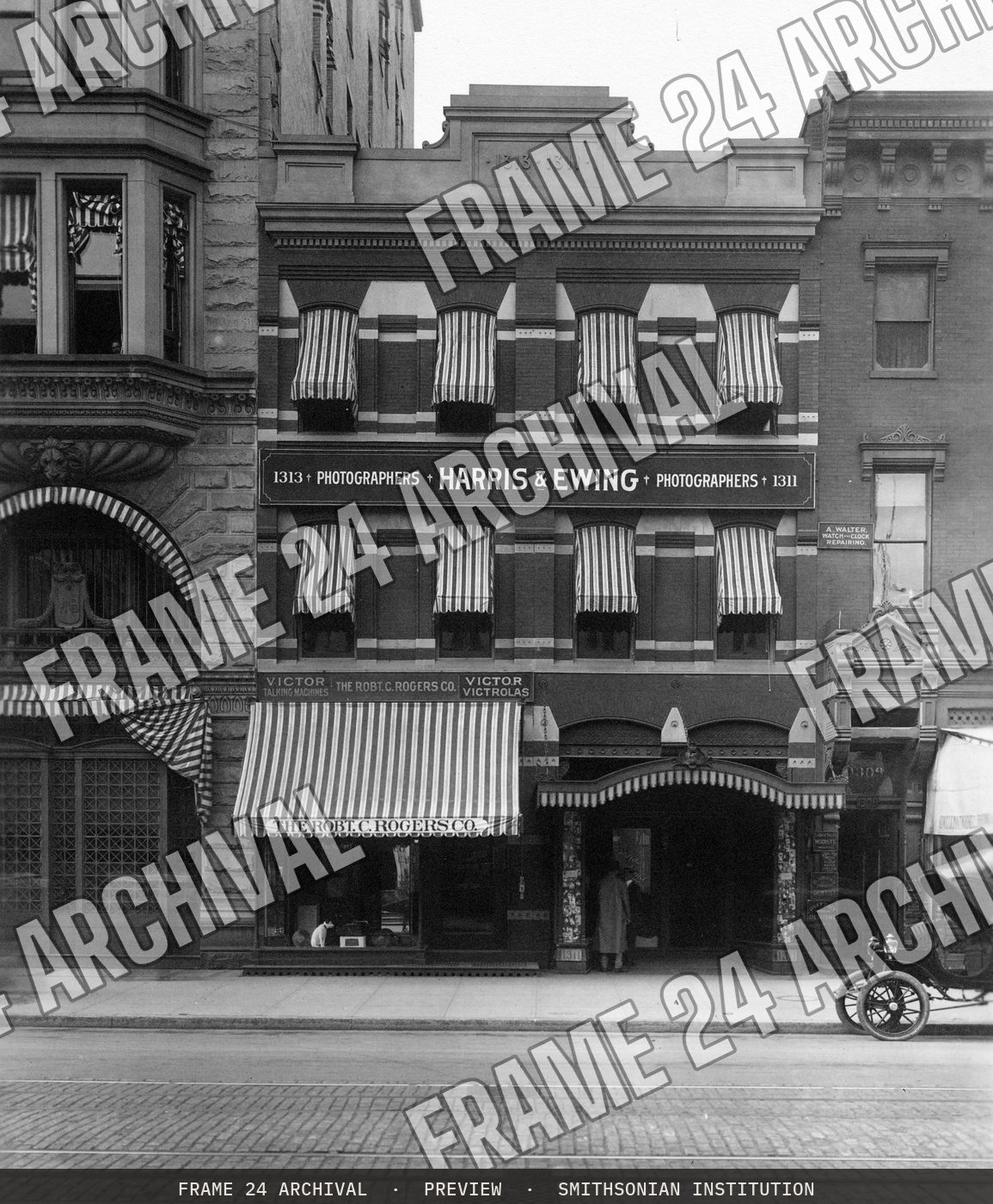 Harris & Ewing Studio (exterior) (1924), restored vintage black and white photograph