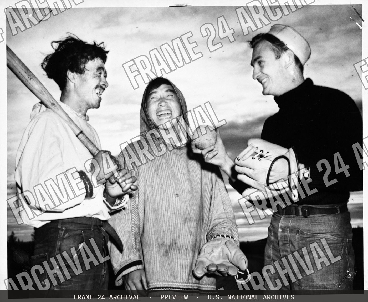 How to Play Baseball, restored vintage black and white photograph