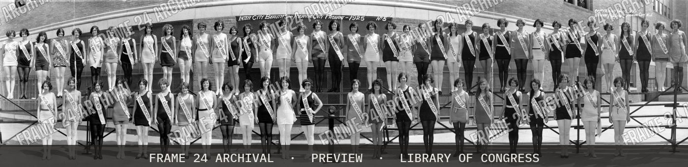 Inter city beauties, Atlantic City Pageant (1925), restored vintage black and white photograph