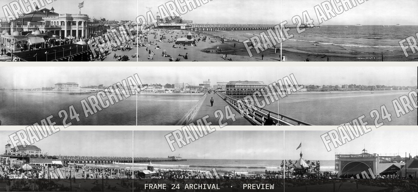 Long Beach (1908–1911), restored vintage black and white photograph