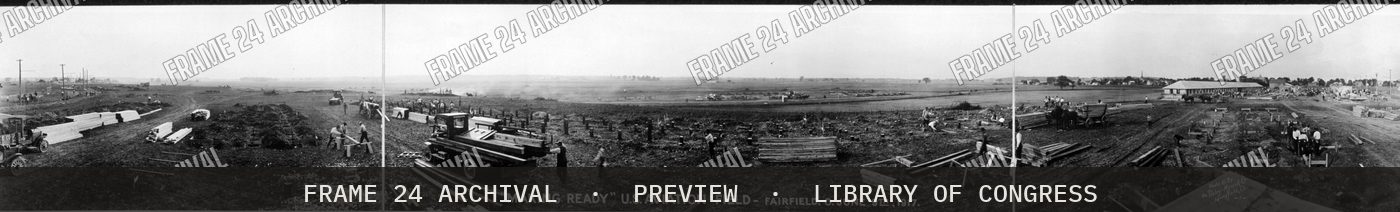 "Making ready", U.S. Aviation Field, Fairfield, O., June 9th (1917), restored vintage black and white photograph
