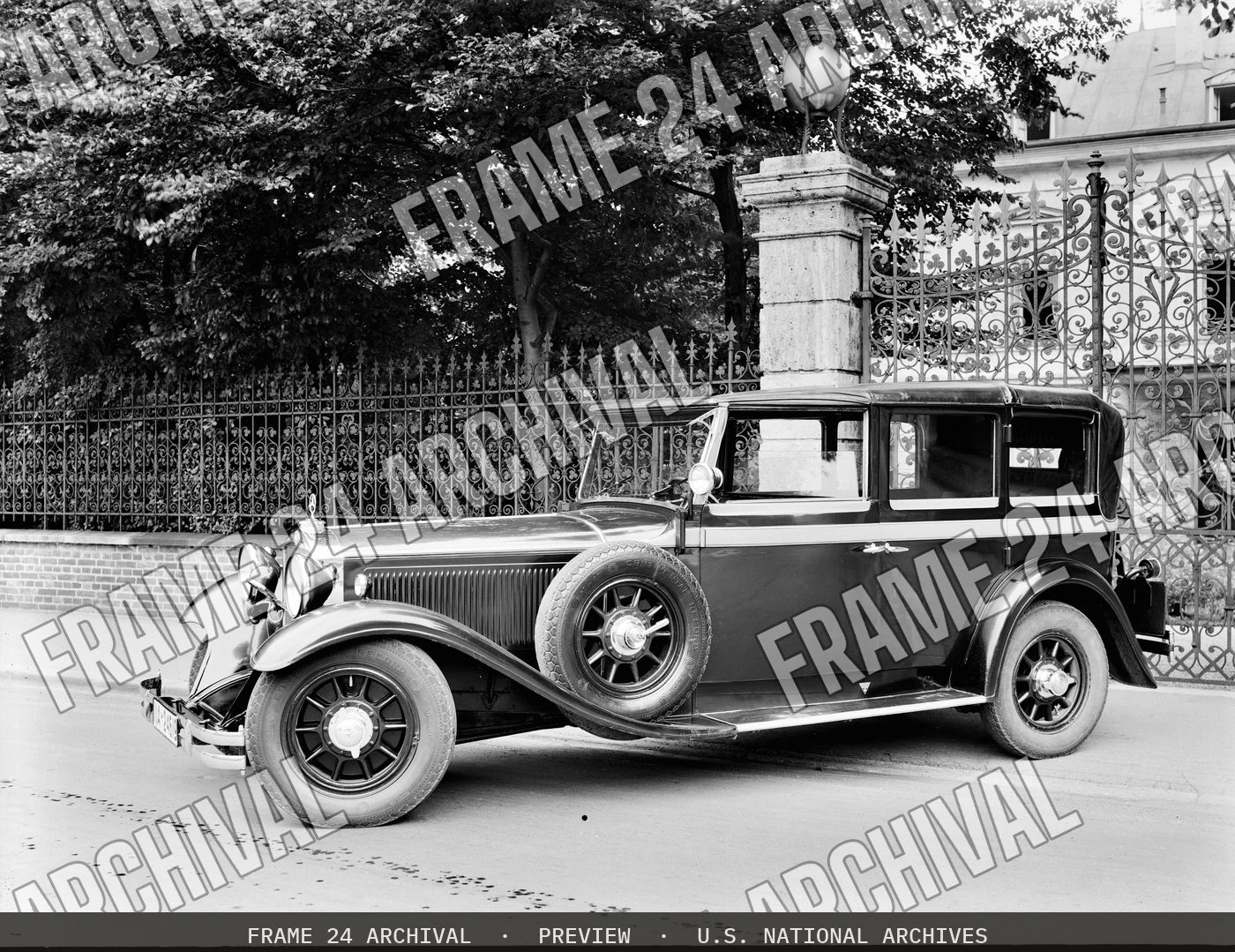 Mercedes-Benz Exhibit Automobile, restored vintage black and white photograph