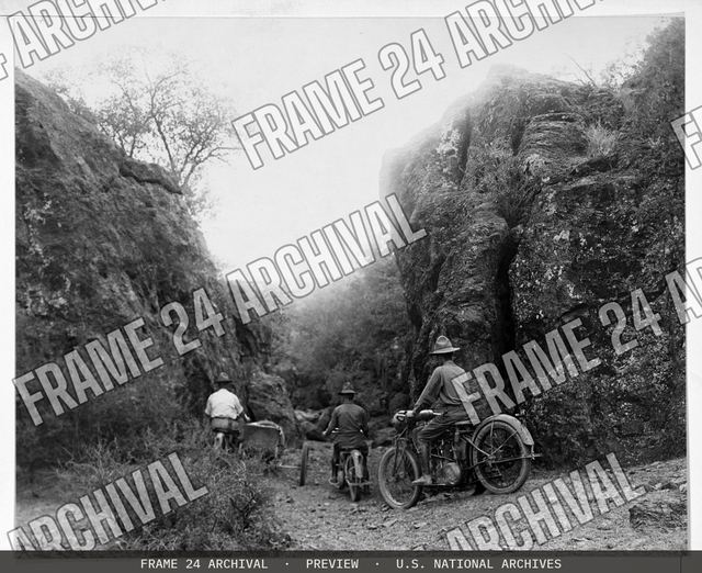 Motor Vehicles - In Use - Demonstration of the Excelsior Motorcycle, vintage black and white photograph