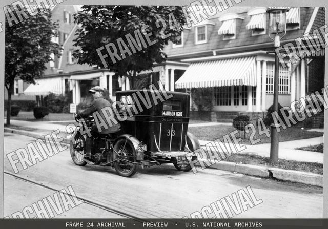 Motorcycle, vintage black and white photograph