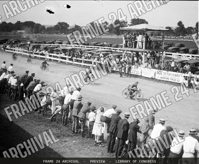 Motorcycle races, vintage black and white photograph