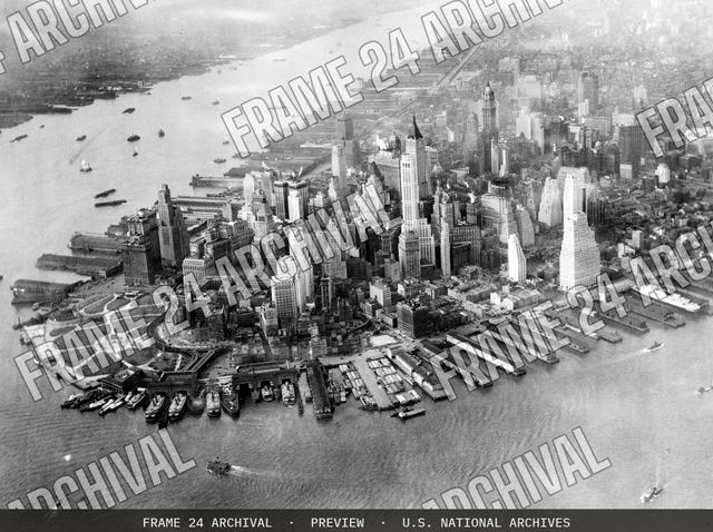 New York City Skyline, vintage black and white photograph