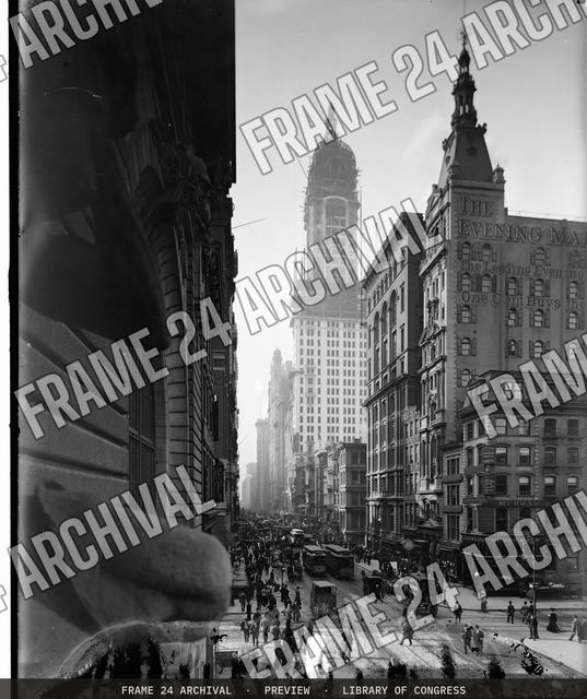 New York, N.Y., Singer Bldg. under construction, vintage black and white photograph