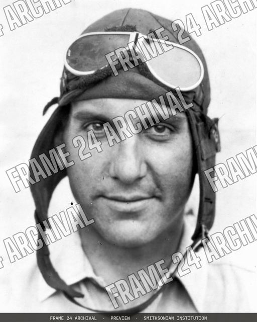 Photograph of airmail pilot Dean Smith, vintage black and white photograph