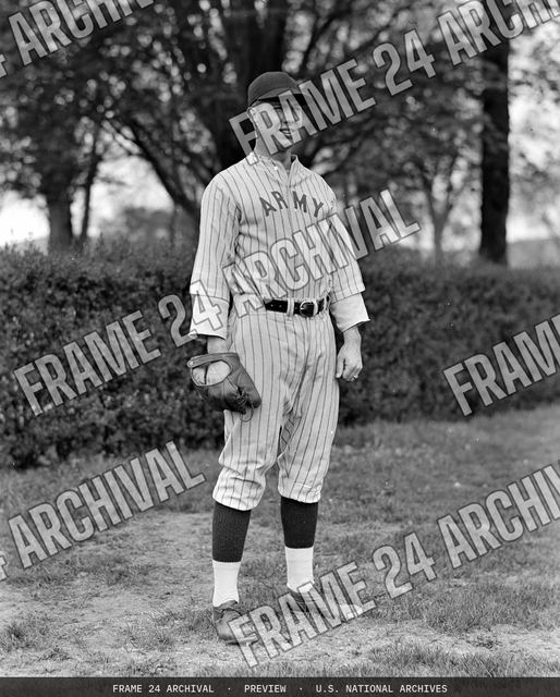 Photograph of Army Baseball Team Member, vintage black and white photograph