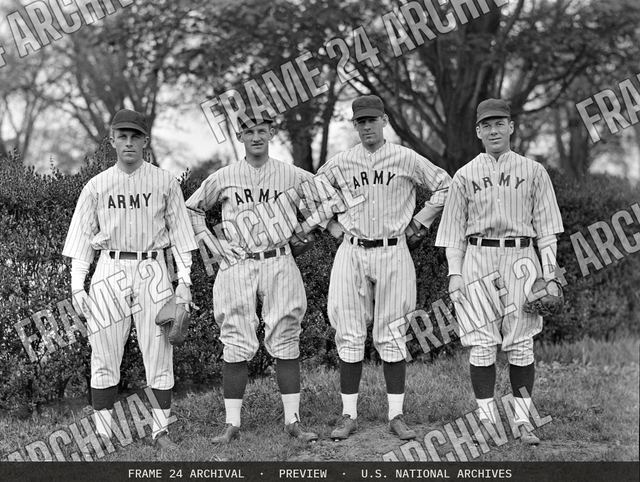Photograph of Army Baseball Team Members, vintage black and white photograph