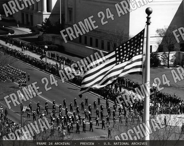 Photograph of Army Day Parade, vintage black and white photograph