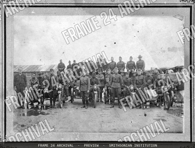 Photograph of integrated American Expeditionary Forces in France, vintage black and white photograph