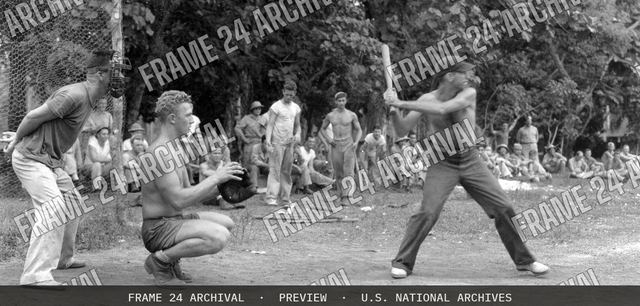 Photograph of the Christmas Day Baseball Game, vintage black and white photograph