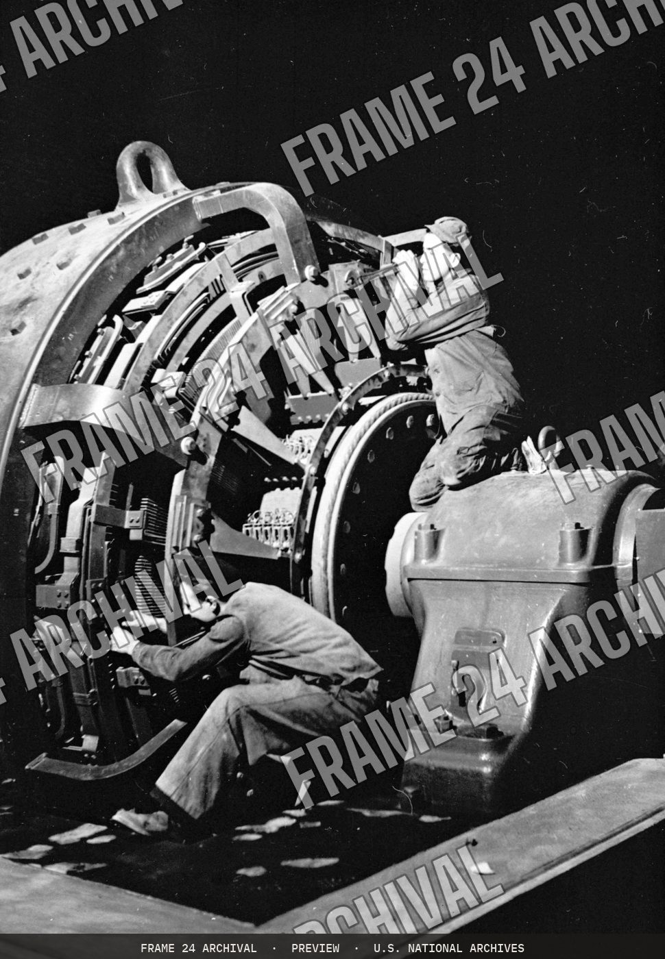SOLLAC Steel Mill, restored vintage black and white photograph