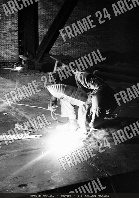 SOLLAC Steel Mill, vintage black and white photograph