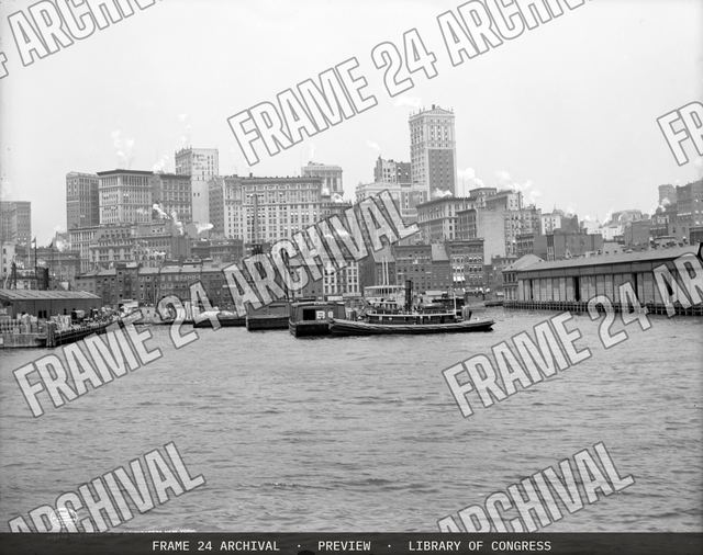 The Massing of skyscrapers, New York, vintage black and white photograph