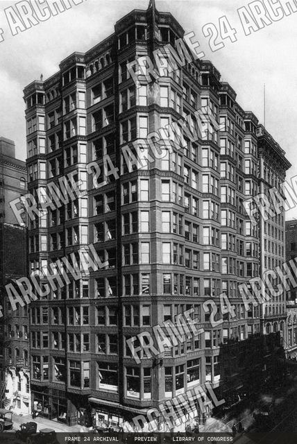The Second Skyscraper: Tacoma Building, Chicago. Completed:, vintage black and white photograph
