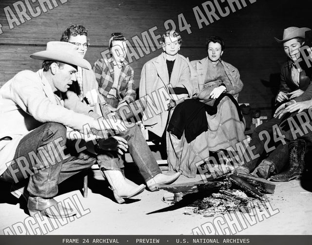 US Rodeo in Paris, vintage black and white photograph